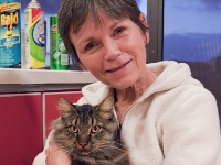 Lisa and Hermes in kitchen PB060069  Hermes and Lisa